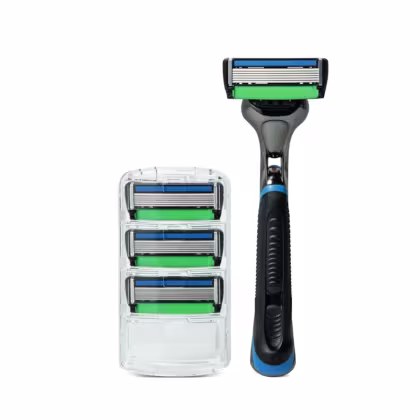 Imagem do produto Combo Barba The Razor 6: Cabo + Kit Recargas (4 unidades)