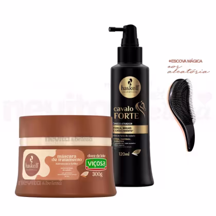 Imagem do produto Máscara Cabelo Doce de Leite Haskell + Tônico Cavalo +Escova