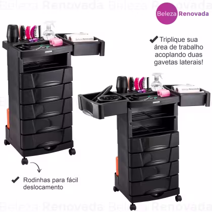 Imagem do produto Carrinho Auxiliar Dompel Cabeleireiro Salão Beauty Care