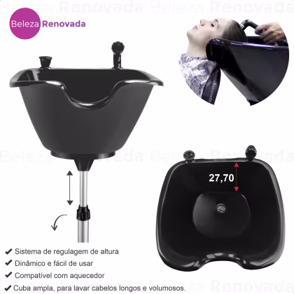 Imagem do produto Lavatorio Portatil Facile Para Salão De Beleza Dompel Com Ducha