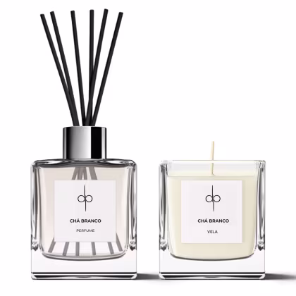 Imagem do produto KIT - Aromatizador & Vela Crystal (Chá Branco) Di Piettro