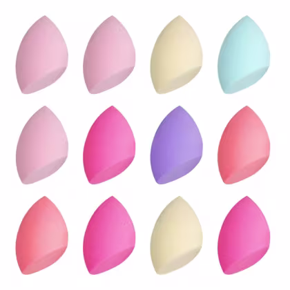 Imagem do produto Kit 12 Esponja Gota Chanfrada Para Maquiagem Cores Variadas