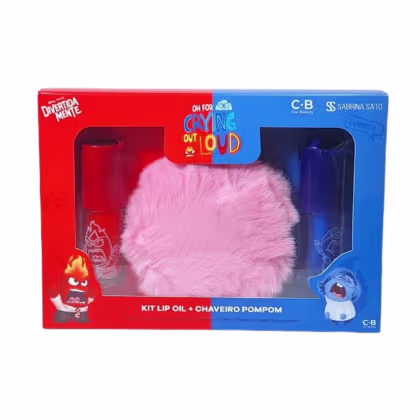 Imagem do produto Kit Lip Oil Raiva + Lip Oil Tristeza + Chaveiro Pompom Divertida Mente & Sabrina Sato