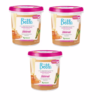 Imagem do produto Depil Bella Cera Hidrossolúvel Kit 3 Unidades Natural 1,3kg