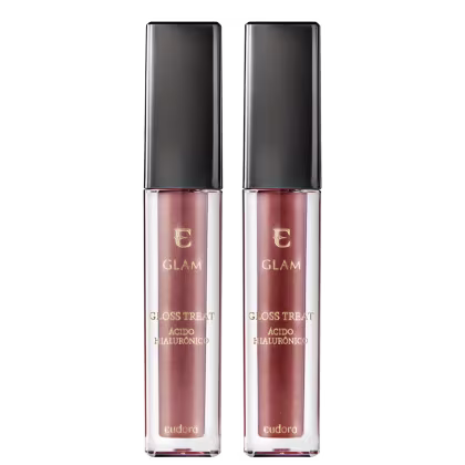 Imagem do produto Kit Eudora Glam Gloss Treat Ácido Hialurônico Avelã Sutil + Rosé Natural (2 Produtos)