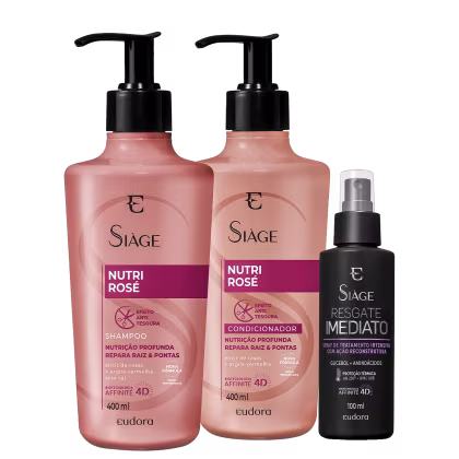 Imagem do produto Kit Eudora Siáge Nutri Rosé + Resgate Imediato (3 Produtos)