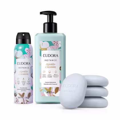 Imagem do produto Combo Instance Algodão e Jasmim Corpo e Banho (3 itens)