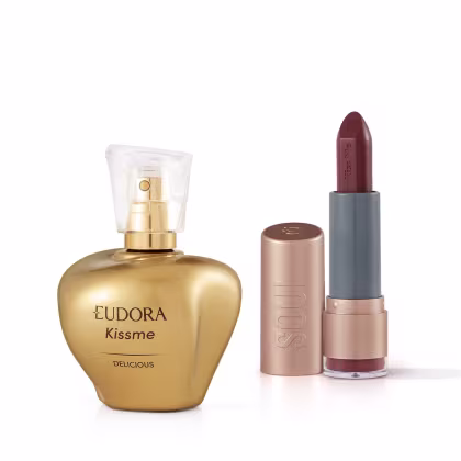 Imagem do produto Conjunto Kiss Me Delicious Eudora Feminino - Desodorante Colônia 50ml + Batom Hidratante Soul 3,7g