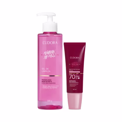 Imagem do produto Kit Eudora Niina Secrets Skin Limpeza Facial e Proteção Solar (2 Produtos)