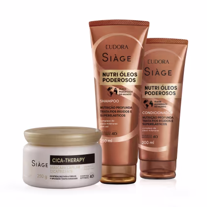 Imagem do produto Kit Eudora Siàge Nutri Óleos Poderosos + Cica-Therapy (3 Produtos)