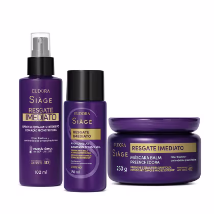 Imagem do produto Kit Eudora Siàge Resgate Imediato Tratamento (3 Produtos)