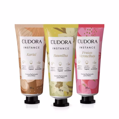 Imagem do produto Combo Instance Creme para Mãos: Baunilha 30g + Frutas Vermelhas 30g + Karité 30g