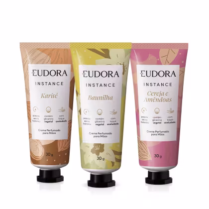 Imagem do produto Combo Creme Para As Mãos Instance: Cereja e Amêndoas 30g + Baunilha 30ml + Karité 30g