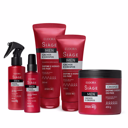 Imagem do produto Kit Eudora Siàge Men Cachos e Crespos Completo Crespos (5 Produtos)