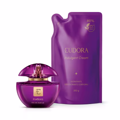 Imagem do produto Combo Eudora EDP: Eau de Parfum 75ml + Refil Creme Hidratante Desodorante Corporal Indulgent Cream 200g