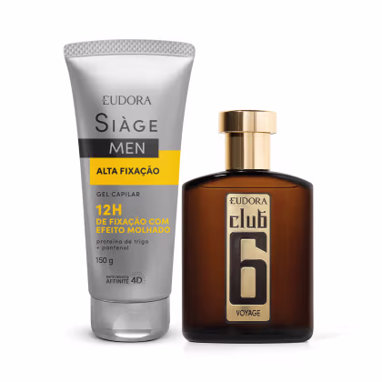 Imagem do produto Combo Gel Capilar Modelador Siàge Men 150ml + Club 6 Voyage Desodorante Colônia 95ml