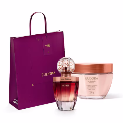 Imagem do produto Conjunto La Victorie Intense Eudora Feminino - Eau de Parfum 75ml + Creme Acetinado 250g + Sacola Presente