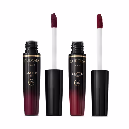 Imagem do produto Combo Batom Líquido Glam Matte Tint: Vinho Sublime 4g + Bordô Intenso 4g