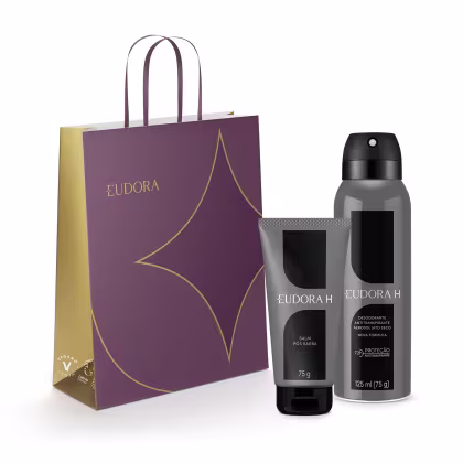 Imagem do produto Combo Eudora H presente: Gel pós Barba 75g + Desodorante Antitranspirante Aerossol 125ml + Sacola