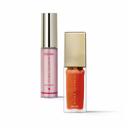 Imagem do produto Combo Niina Secrets Luminous: Lip Oil Shine Flowers Rosa Centifolia 7ml + Iluminador Líquido Rosé 10ml