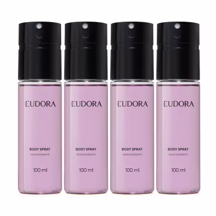 Kit com desodorantes body spray da marca Eudora.