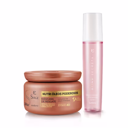 Imagem do produto Combo Máscara Capilar Siàge Nutri Óleos Poderosos 250g + Bruma Nutri Fresh Niina Secrets 110ml