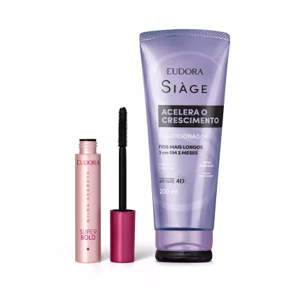 Imagem do produto Combo Máscara para Cílios Super Bold Niina Secrets 10g + Condicionador Siàge Acelera o Crescimento 200ml