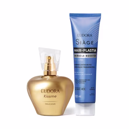 Imagem do produto Combo Kiss Me & Siàge: Desodorante Colônia 50ml + Booster Capilar Hair-Plastia 100ml