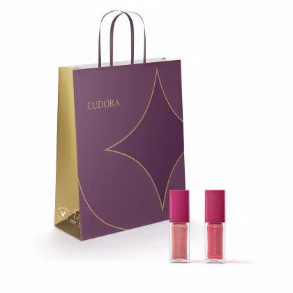 Imagem do produto Combo Presente Niina Secrets Gloss Crystal: Gloss Topázio 7ml + Gloss Rubi 7ml + Sacola