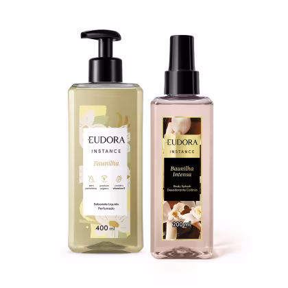 Imagem do produto Kit Eudora Instance Baunilha Body Splash + Sabonete Líquido (2 Produtos)