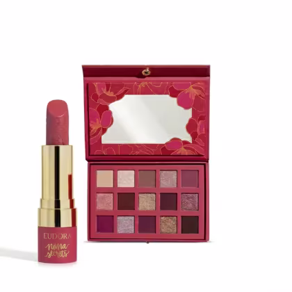 Imagem do produto Combo Niina Secrets Soft Petals: Paleta de Sombras 10g + Batom Rosa Secreta 3,8g