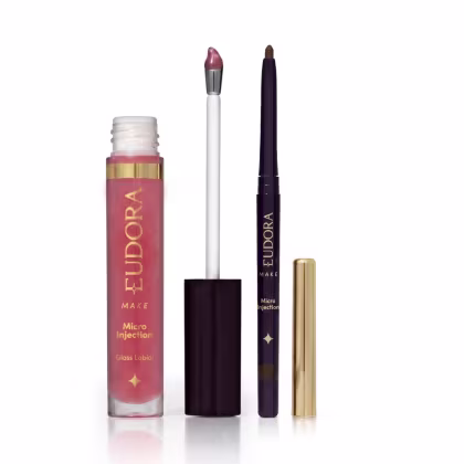 Imagem do produto Combo Micro Injection: Gloss Labial Pink Extreme 5,2ml + Lapiseira Volumizadora Bare Brown 300mg