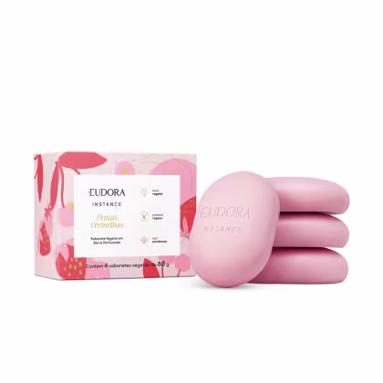 Imagem do produto Eudora Instance Frutas Vermelhas - Sabonete Vegetal em Barra Perfumado 4x80g