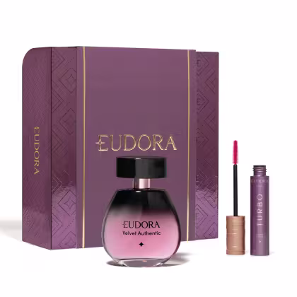 Conjunto Eudora com Desodorante Colônia Velvet Authentic 100ml + Máscara de Cílios Turbo Soul 10g