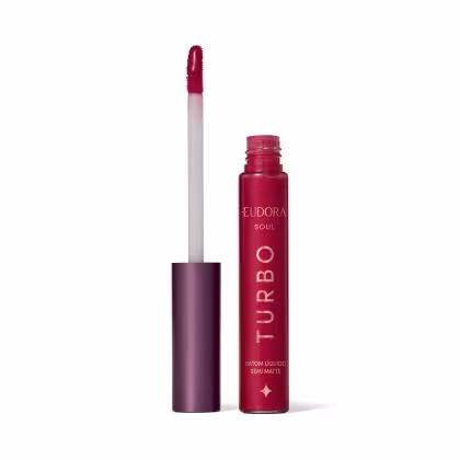 Imagem do produto Batom Líquido Vermelho Turbinado Semi Mate Eudora Make Kiss Me 5ml