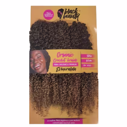 Aplique de Cabelo Black Beauty Organic Crochet Braids Esmeralda T2/27, 320g.