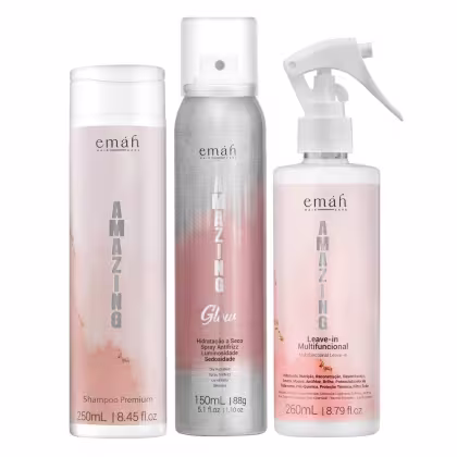 Kit Emáh Hair Care Amazing Glow Tripla Ação, 3 produtos.