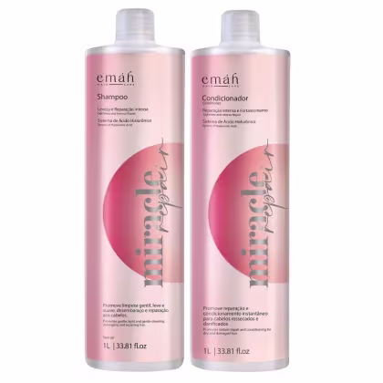 Kit Emáh Hair Care Miracle Repair Duo Essential Salon, 2 produtos.