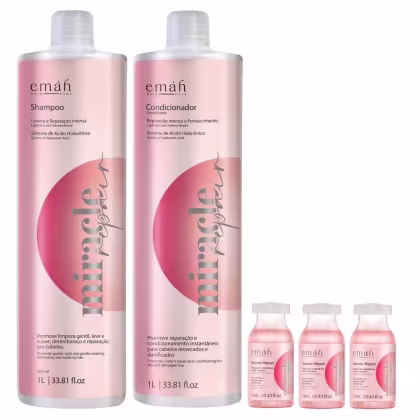 Kit Emáh Hair Care Miracle Repair Five Salon Boost, 5 produtos.