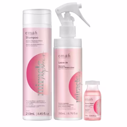 Kit Emáh Hair Care Miracle Repair Trio Treatment, 3 produtos.