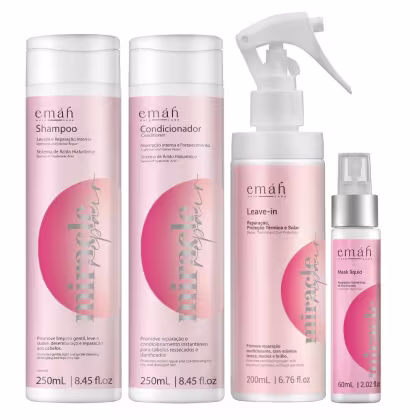 Kit Emáh Hair Care Miracle Repair Four, 4 produtos.