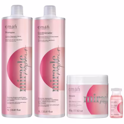 Kit Emáh Hair Care Miracle Repair Four Power, 4 produtos.