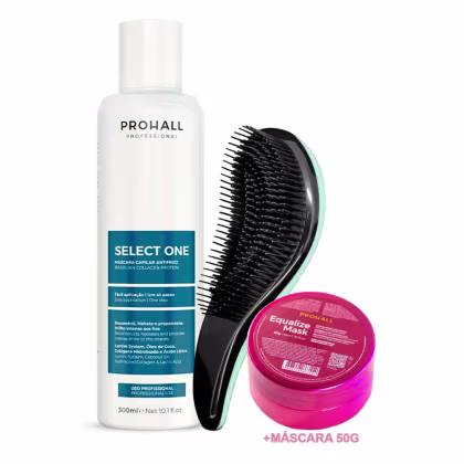 Imagem do produto Liso Perfeito Select One Prohall 300ml +Equalize 50g +Escova