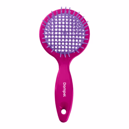 Imagem do produto Escova Favo Redonda Rosa C/ Chaveiro -Dompel