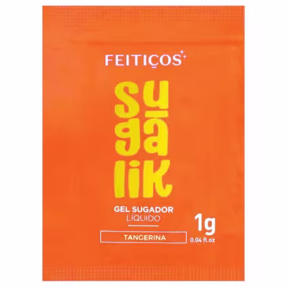 Imagem do produto Sachê Sugalik Feitiços – Sugador Líquido com Pulsação, Sucção e Frescor SABOR:Tangerina