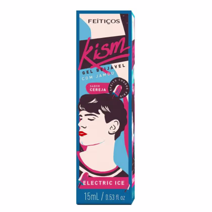 Imagem do produto Vibrador Líquido KISM Gel Beijável sabor Cereja - ELETRIC ICE Extrato de Jambu - Feitiços Aromáticos