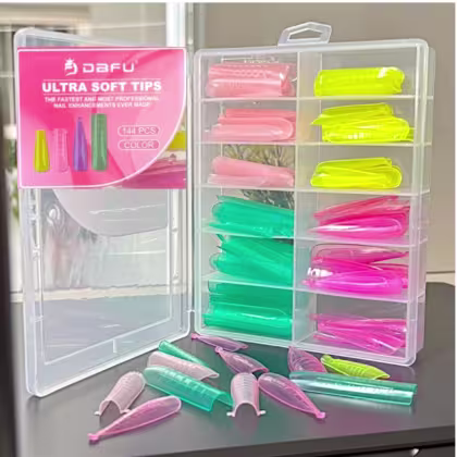 Imagem do produto DAFU - Molde F1 Colorido 144 Peças 4 Formatos Para Alongamento de Unhas Express Gel Fibra