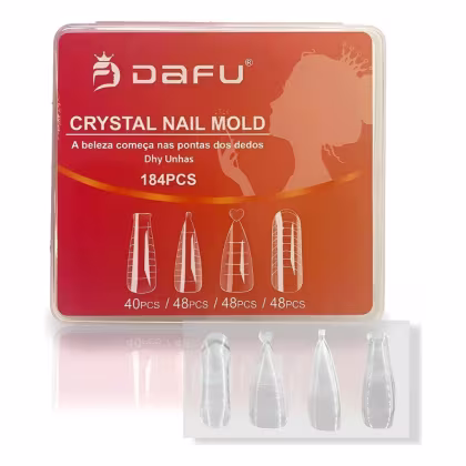 Imagem do produto DAFU - Molde F1 Cristal 184 Peças 4 Formatos Para Alongamento de Unhas Express Gel Fibra