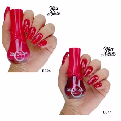 Imagem do produto MISS ARTISTIC - Kit com 2 Esmaltes Lacinho - Cor B304 Cremoso + Cor B311 Cremoso Diamond - 14ml
