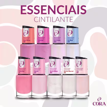 Imagem do produto CORA - Kit com 9 Esmaltes da Coleção Essenciais Cintilantes - 10ml - Edição Limitada !